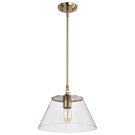 Nuvo Dover 1-Light Medium Pendant - Vintage Brass with Clear Glass 60/7413